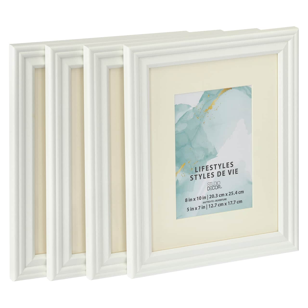 4 Pack Lifestyles 5" x 7" White Frames with Mat by Studio Décor®